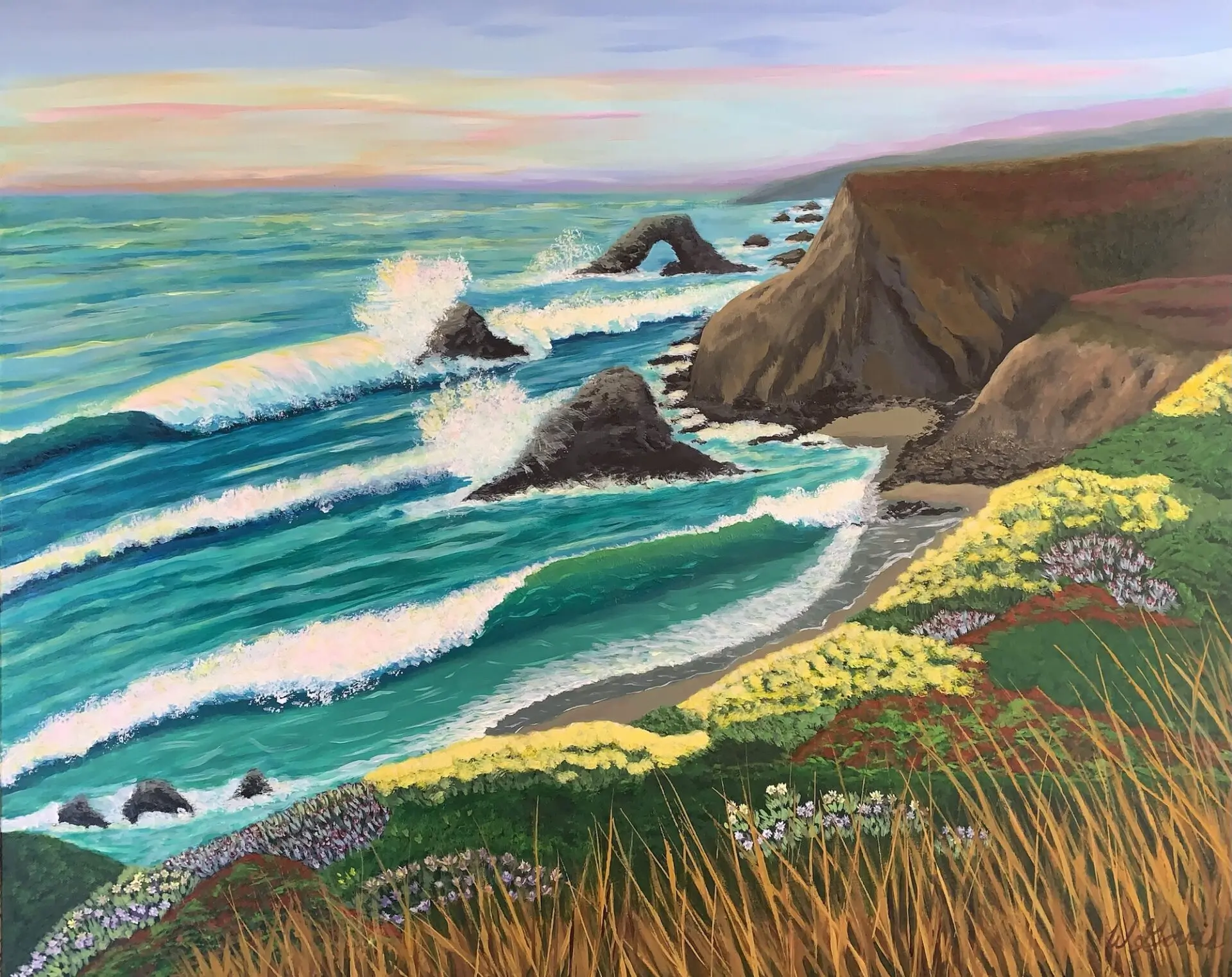 Sunlight Shimmers (@ Arched Rock) 12in x 15in - Giclée Acrylic on Canvas