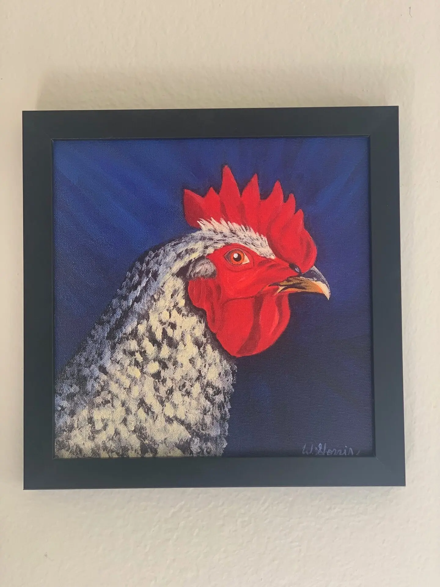 Polka Doodle Do, 8in x 8in- in Frame, Giclée Acrylic on Canvas