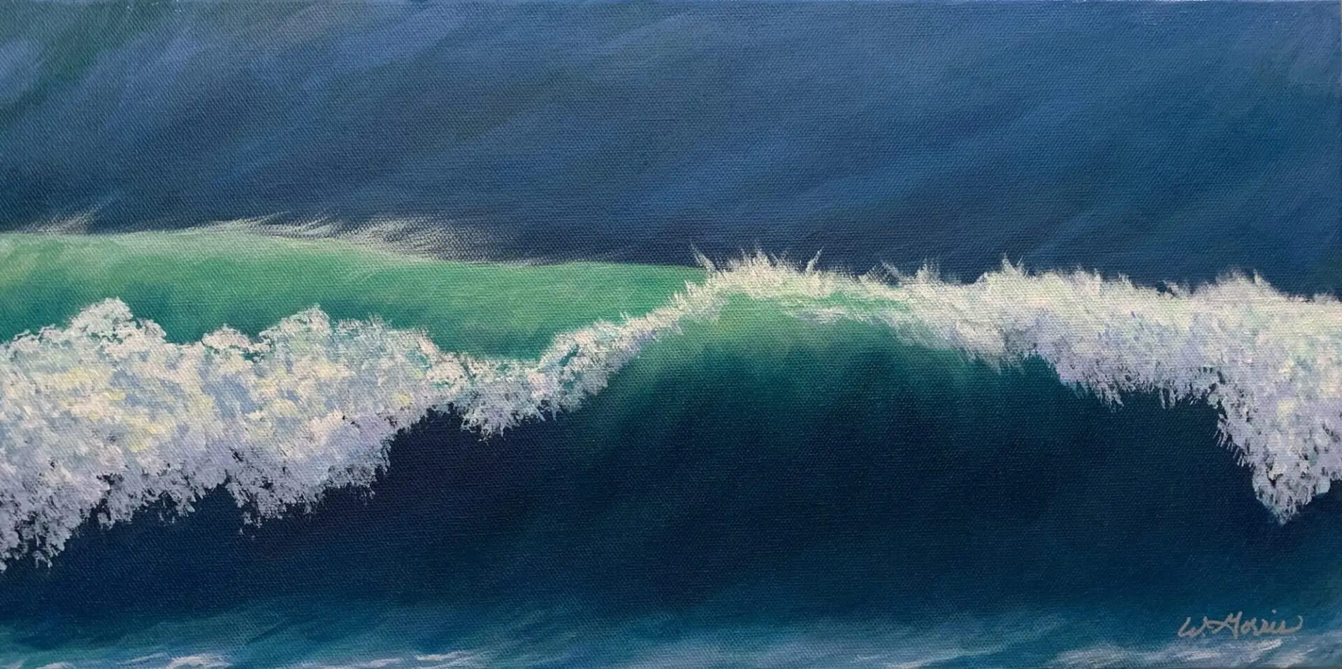 In the Wink of a Wave, 10in x 20in, Original!