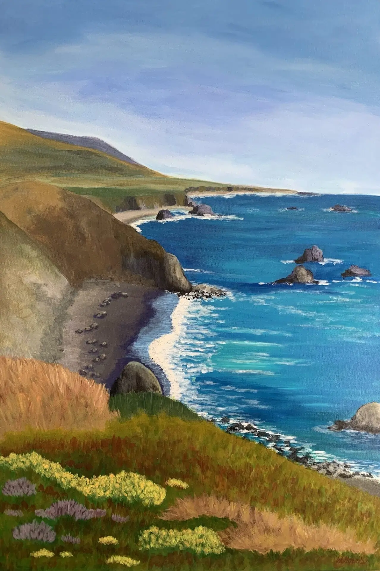 Summer Sunshine @ Shell Beach 24in x 36in-Original!