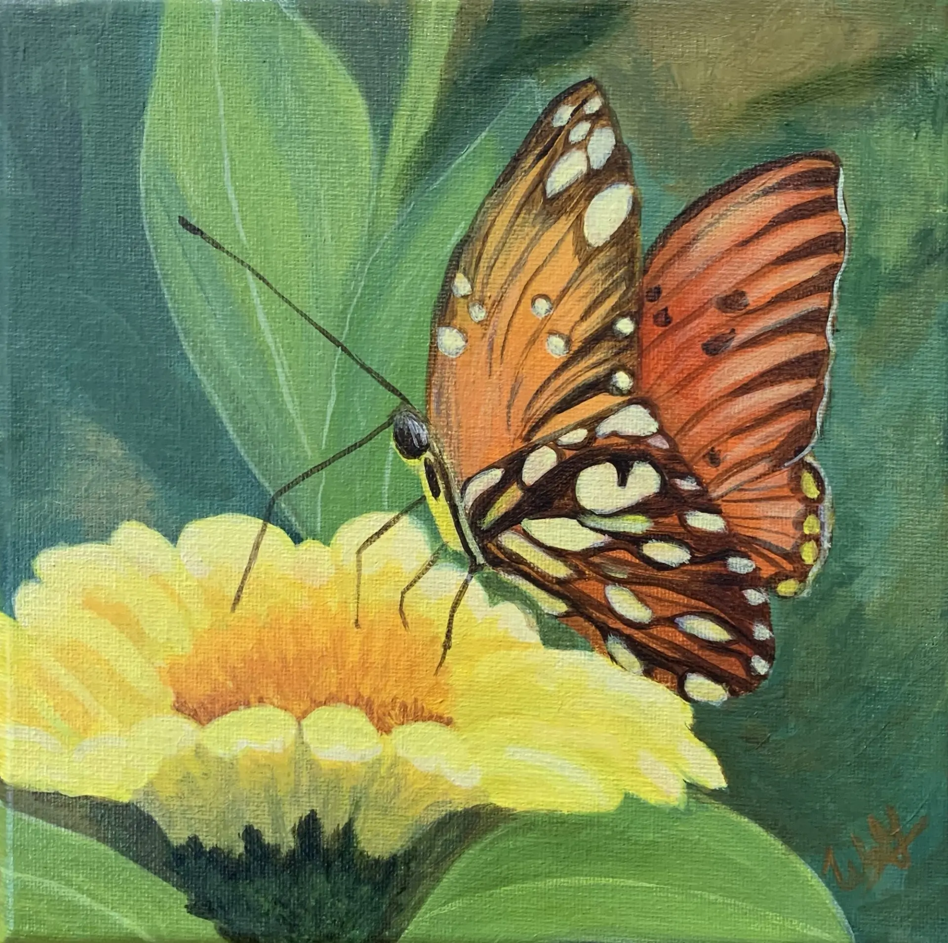 Beauty in the Garden, 8in x 8in Giclée Acrylic on Canvas
