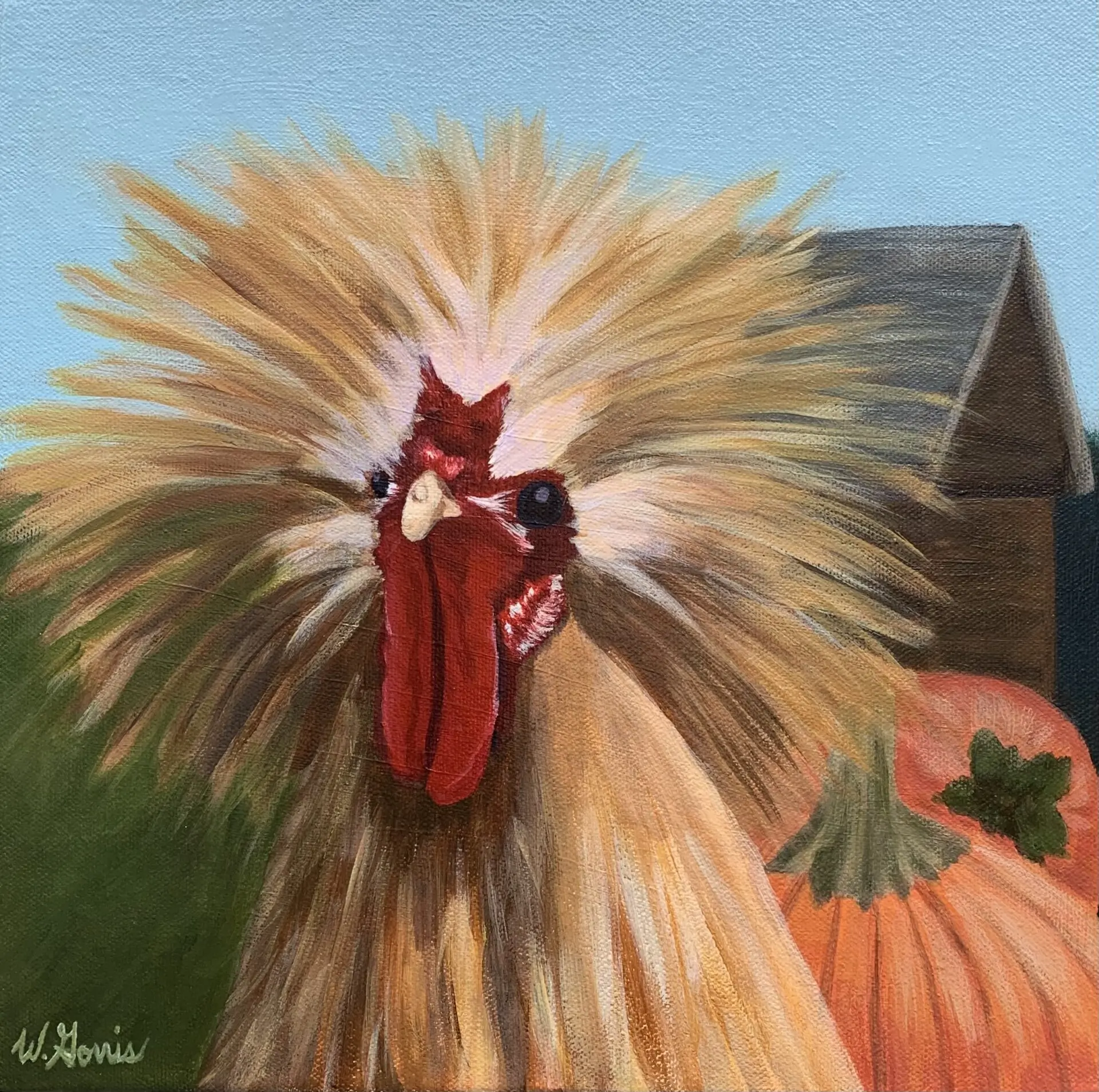 Bad Hair Day 12in x 12in, Original!