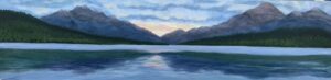 Twilight Glimmers @ Bowman Lake 12in x 48in-Original!
