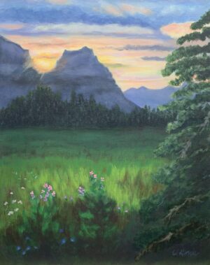 Greeting the Sun @ Logan Pass 20in x 16in- Original!