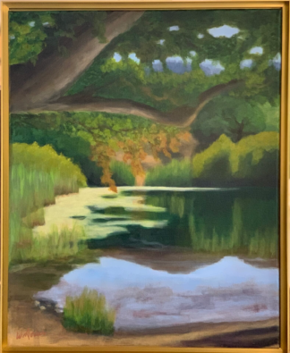 Afternoon Shimmers I 16in x 20in-  Acrylic on Canvas, Framed Original