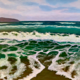 Heart Waves 24in x 24in - Acrylic on Canvas, Orginal!