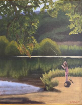 Afternoon Shimmers II 16in x 20in-  Acrylic on Canvas, Framed Original