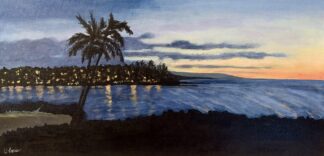 Lights in the Dark 24in x 12in - Acrylic on Canvas, Original!