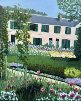 Monet's Home, 16in x 20in-  Acrylic on Canvas, Framed Original